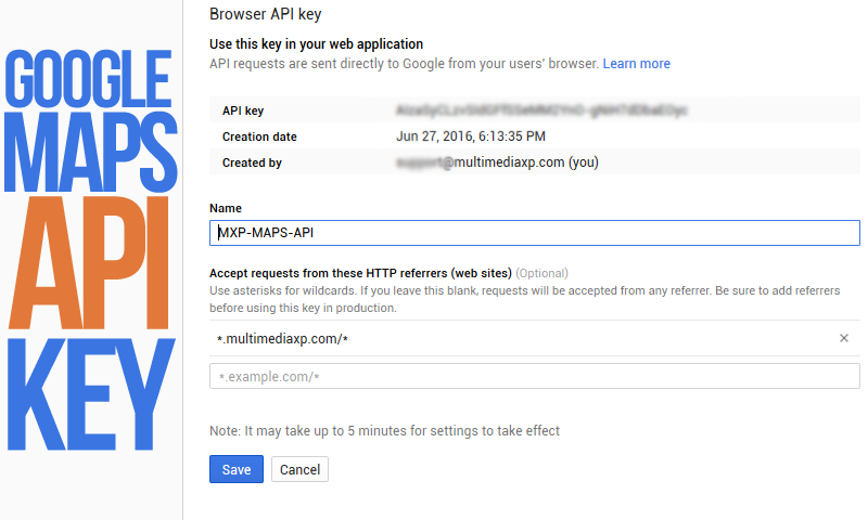 Google API key